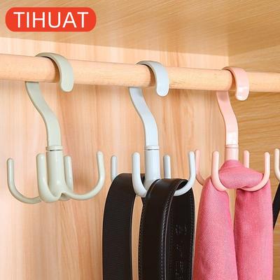 4 Haken Krawattenhalter Platzsparende Tasche Kleider Krawattenhalter Tasche Regal Kleiderbügel Schuhregal 360 Grad Drehbar Gürtel Schrank