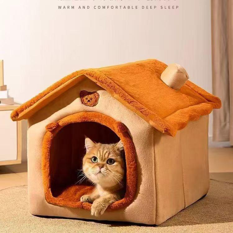 Summer Villa Dog House & Washable Cat Bed - Semi-Enclosed, All-Season Comfort