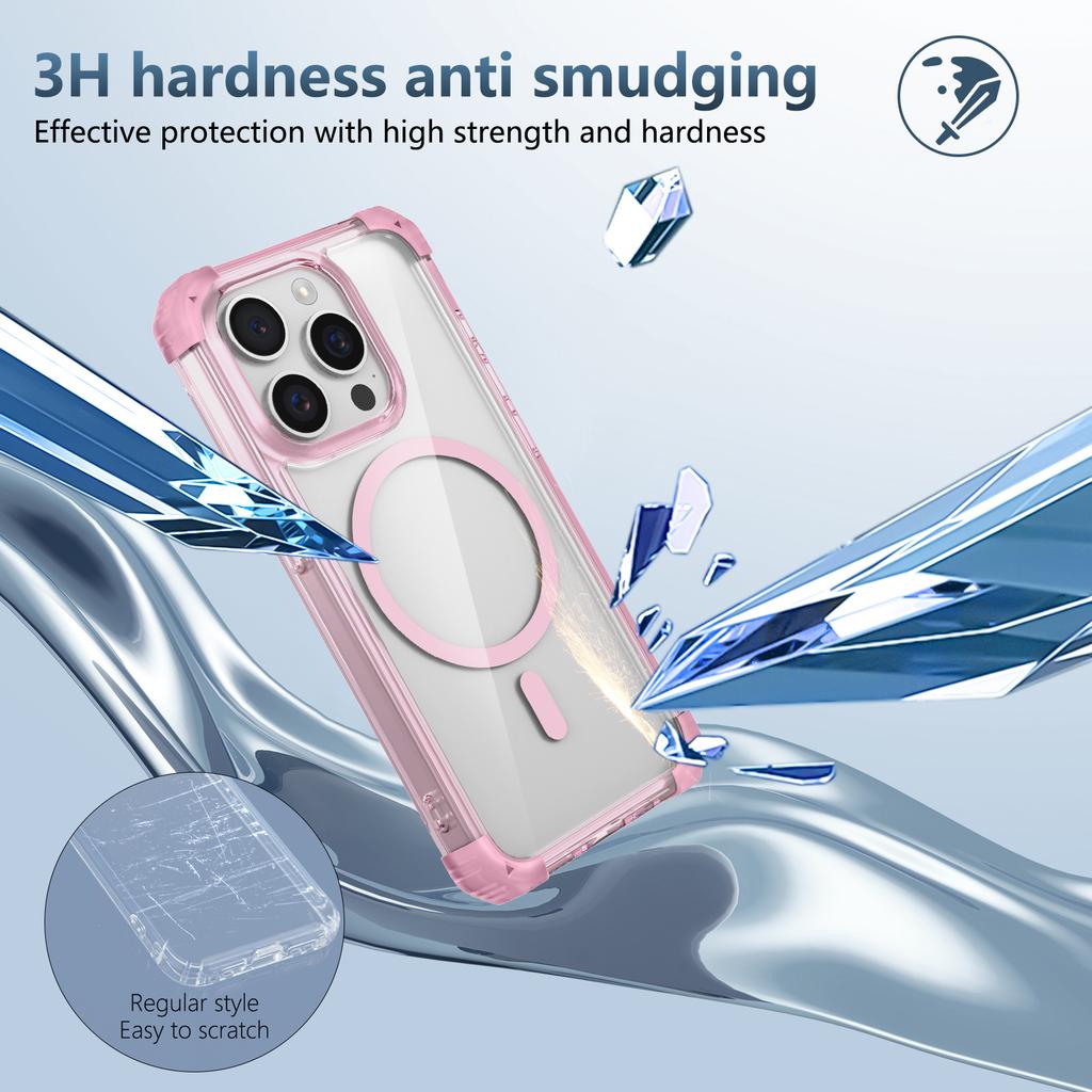 For iPhone 15 Pro Max Case TPU+PC Clear Phone Shell Compatible with Magsafe
