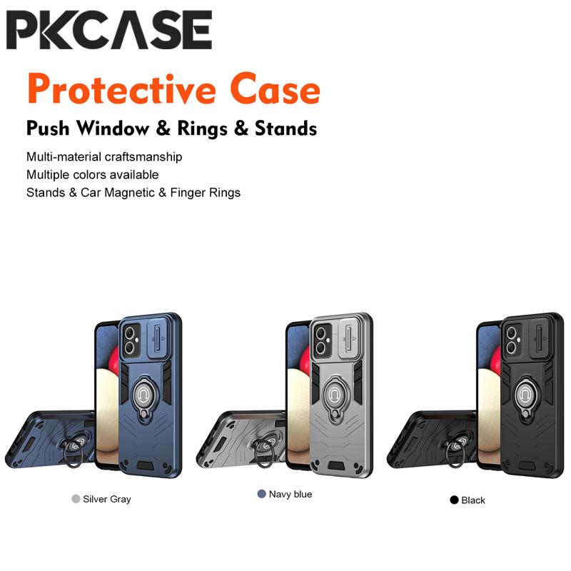 PKCASE Slide Push Window Case For Infinix Spark 30 Pro 20C 20 Go POP 9 8 Car Magnetic Stand Cover For Tecno Camon 30S Pova 5 Pro