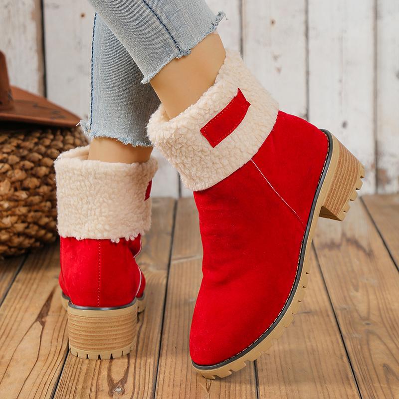 Fashionable Popular Elegant and Thick Heel Snow Shoes New Winter Round Toe Casual and Comfortable Velvet Women's Boots