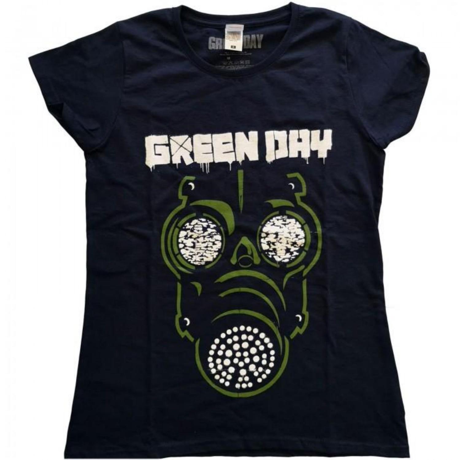 Green Day Womens_Ladies Green Mask Cotton T-Shirt XXXXL