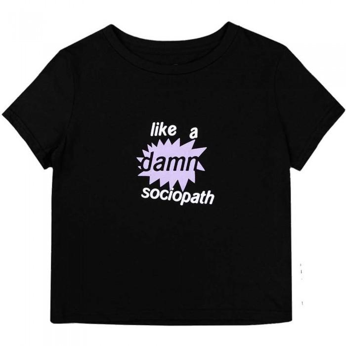 Olivia Rodrigo Womens/Ladies Like A Damn Sociopath Crop Top L noir