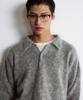 DUSTYWHITE Gray Alpaca Knit Polo Shirt