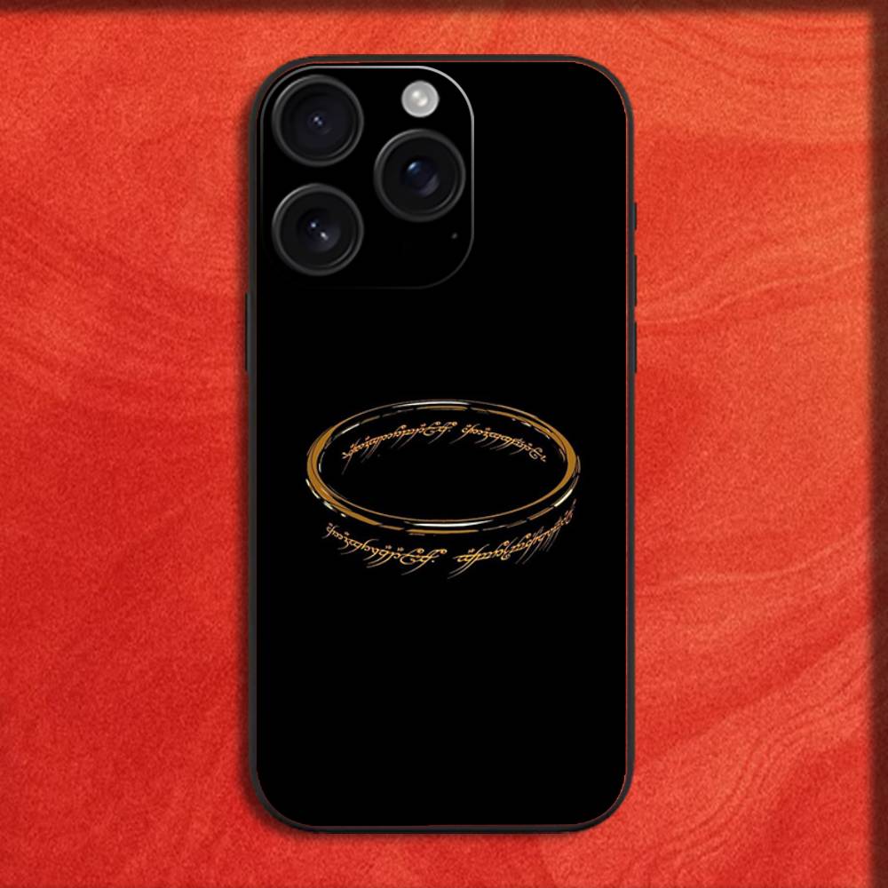 The Lord of the R-Rings Map Phone Case For iPhone 16,15,14,13,12,11,Pro,XS,Max,XR,Plus,E,Mini Black Shockproof Cover
