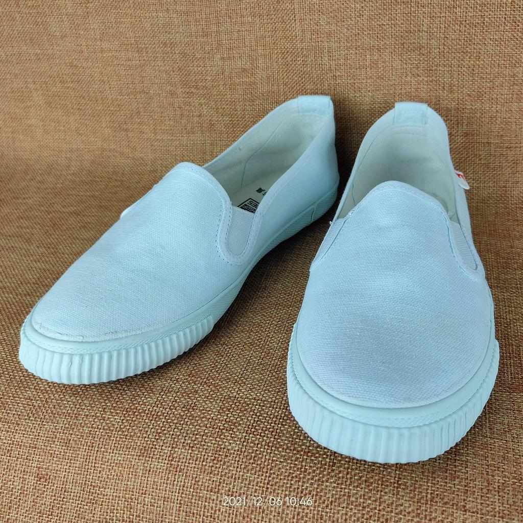 Non-Slip Blue Canvas Shoes for Clean Rooms - Large Size, Elastic Band for Men and Women