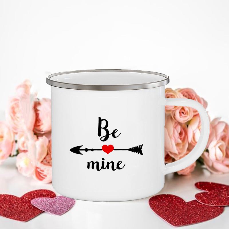 Frau/Herr Richtig Druck Paar Tassen Kreative Kaffeetasse Getränk Dessert Frühstück Milchbecher Emailletassen Henkel Trinkgeschirr Valentinstagsgeschenk