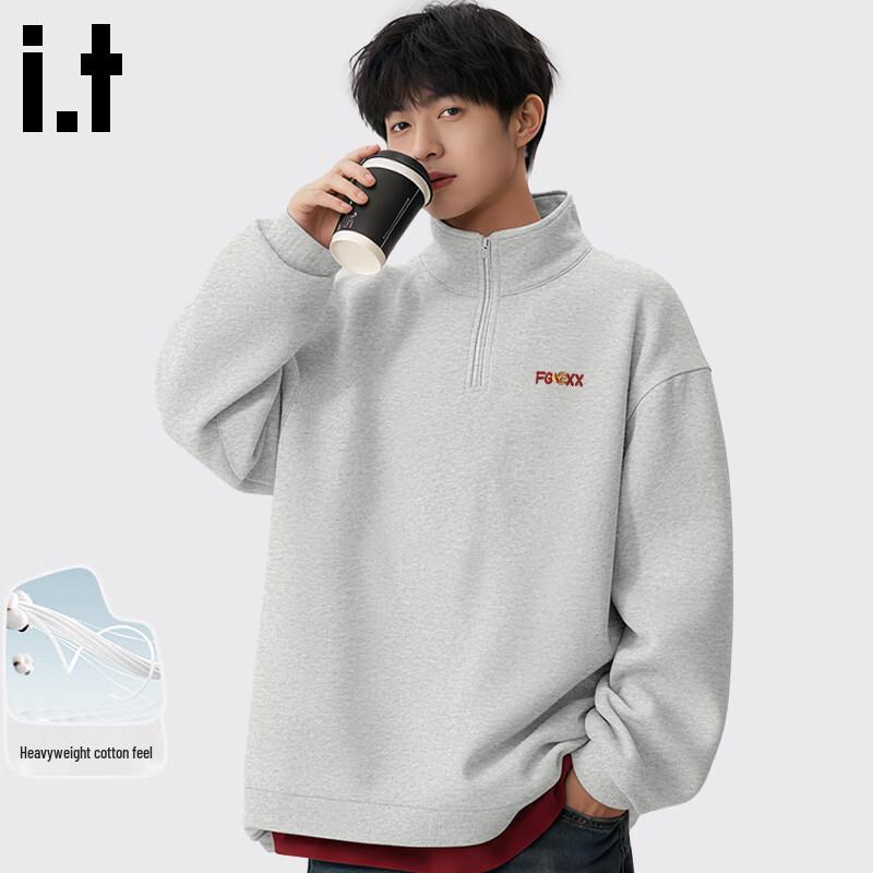 Fingercroxx IT Men s Heavyweight Half-Zip Stand Collar Sweatshirt 3XL