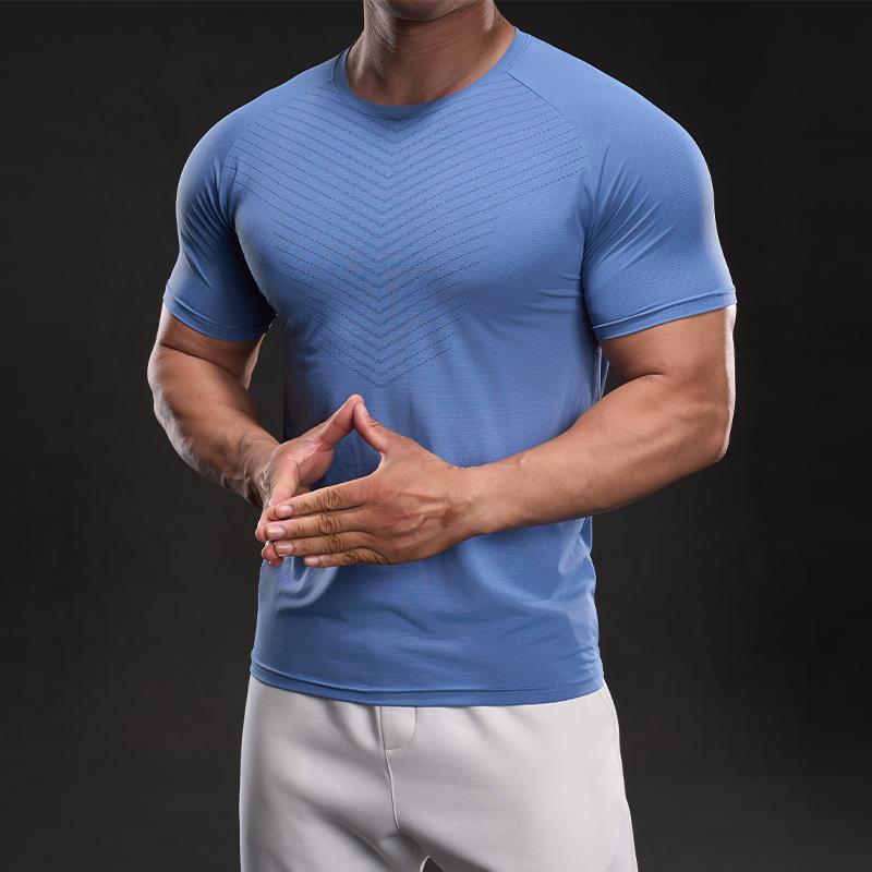 

Однотонная футболка в американском стиле, повседневная, с коротким рукавом, модная, спортивная, облегающая, эластичная, для фитнеса, для улицы, с круглым вырезом M серый