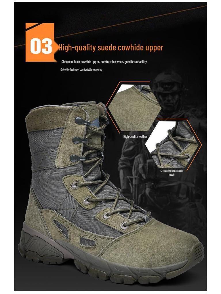 Men's Plus Size Lightweight Combat & Tactical Boots - Puncture-Proof Desert Outdoor Footwear
