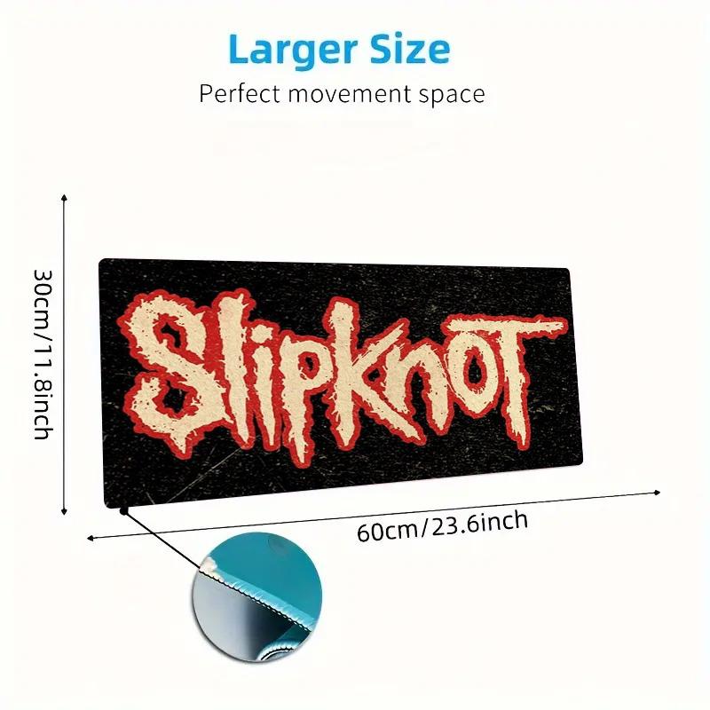 Slipknot Red Nonagram Logo Large Gaming Mouse Pad Non Slip Desk Mat for Heavy Metal Band Fan Decor