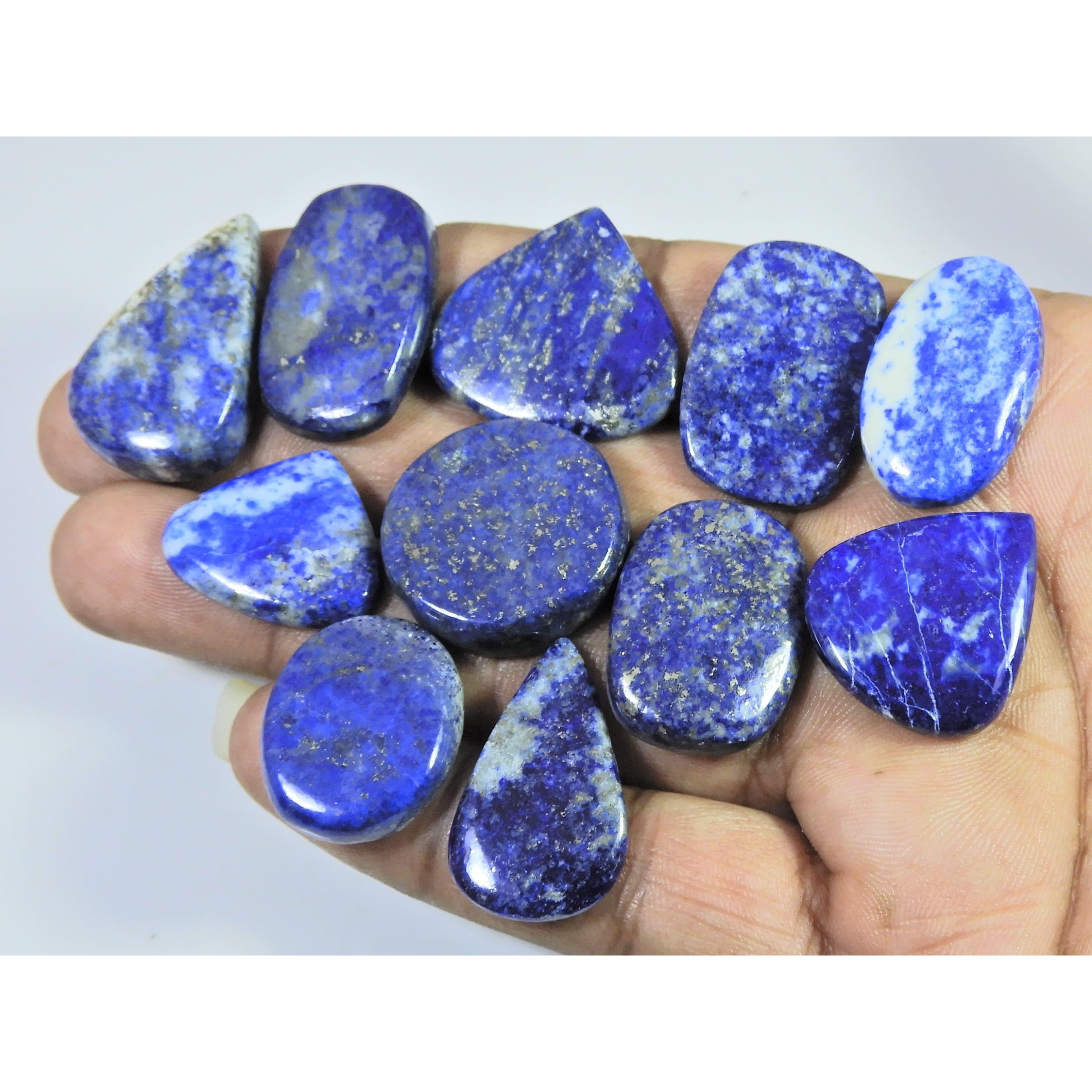 285Cts. Natural Blue Lapis Lazuli Mix Cabochon Loose Gemstone 11 Pcs Lot C-2329