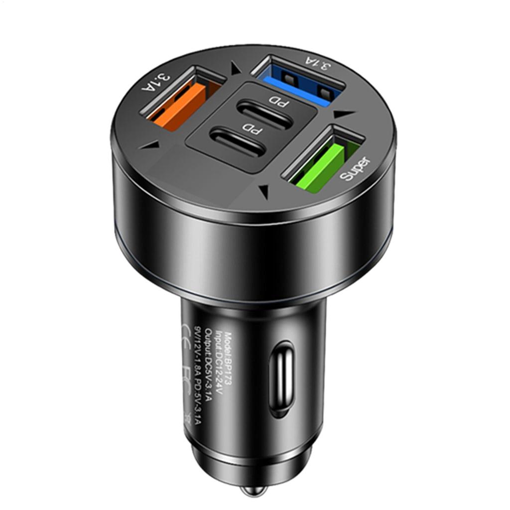 Car Charger Fast Charging 100W 3 USB 2PD Port Adapter with Digital Display Power and Start System Charger Electrical Devices