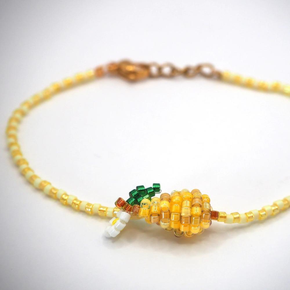 Lemon Vegetables Hand Chain Orange Strawberry Cherry Bangle Aesthetic Beaded Fruits Bracelet  Gift