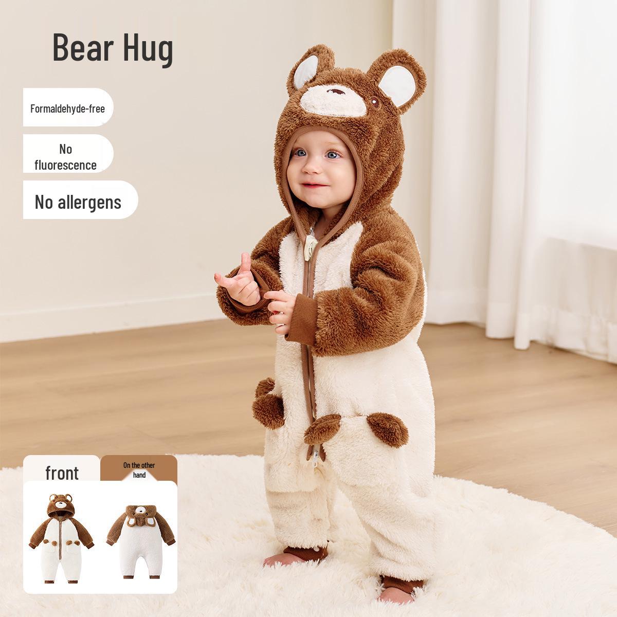 

Jingqi Newborn Thickened Fleece Romper for Autumn and Winter Outings 100cm (2-3 years, 15-17.5kg)