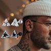 Herren Ohrstecker, Dreieck Pierced Kristall Zirkon Ohrstecker, Edelstahl Tiny Minimalistische Stecker für Herren Damen Schmuck