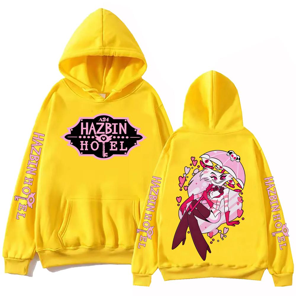Hot Movie Hazbin Hotel Angel Dust Hoodie Man Woman Harajuku Long Sleeve Pullover Tops Sweatshirt Gift