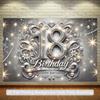 2D Silver Diamond 18th Happy Birthday Backdrop Photography Background
