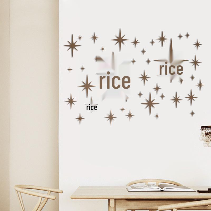 Восьмиугольные Звездные Зеркальные Наклейки, 42 и 84 шт., с клейкой основой; Доступны настраиваемые размеры