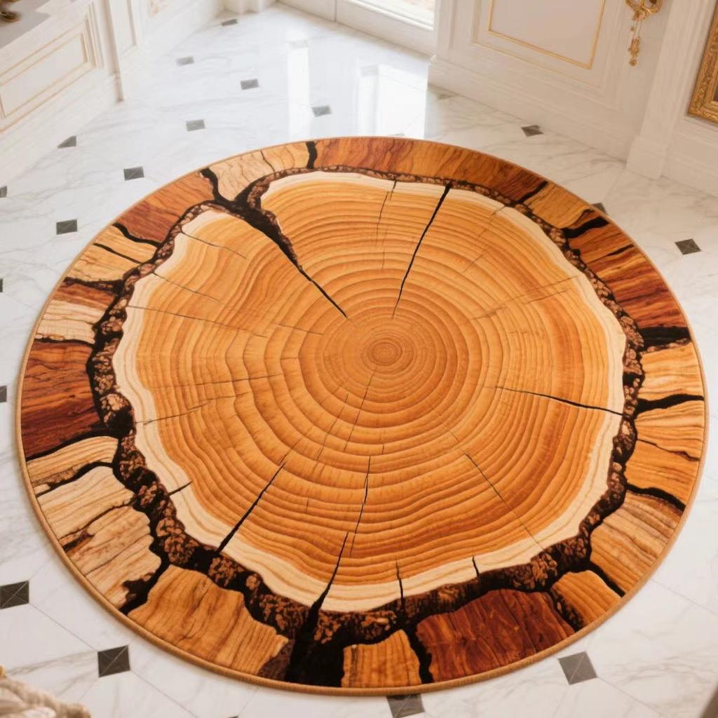 Circular Carpet Decorative Floor Mat Anti Slip and Dirt Resistant Carpet Bedroom and Living Room Floor Mat