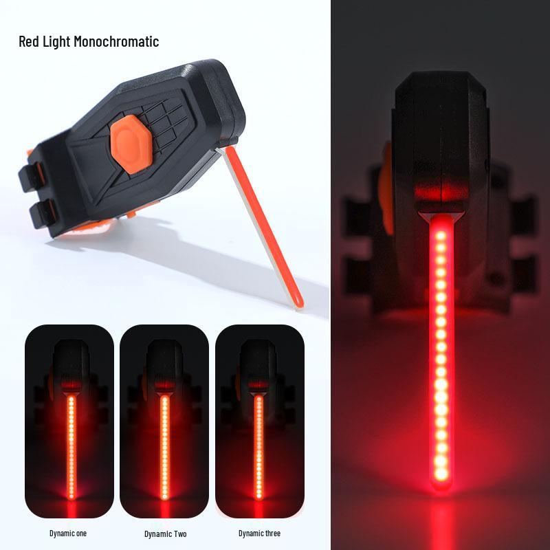 USB Rechargeable Flowing Water Bicycle Tail Light - High Brightness Night Riding Accessory for Mountain and Road Cycling