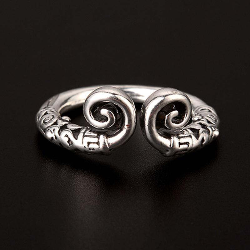 Retro Black Myth Wukong Golden Cudgel Headband Ring For Men Zinc Alloy Color Punk Gothic Open Ring Monkey King Accessories Zircon