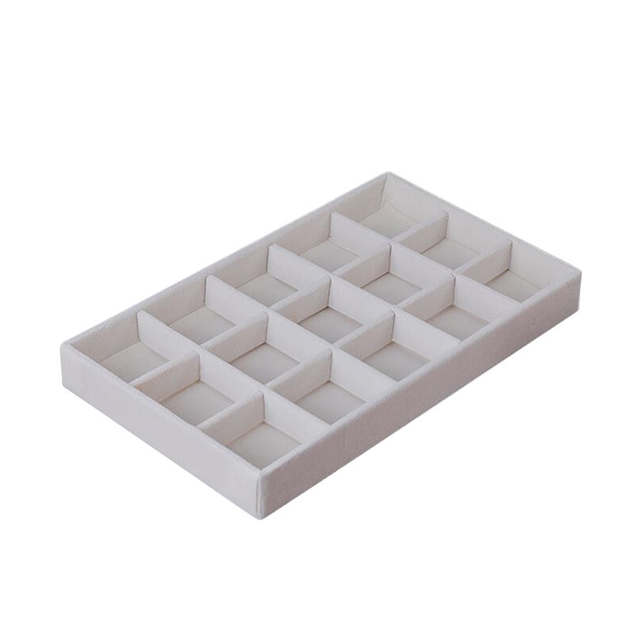 1PC, Flocking Jewelry Box Jewelry Tray, Color: Beige