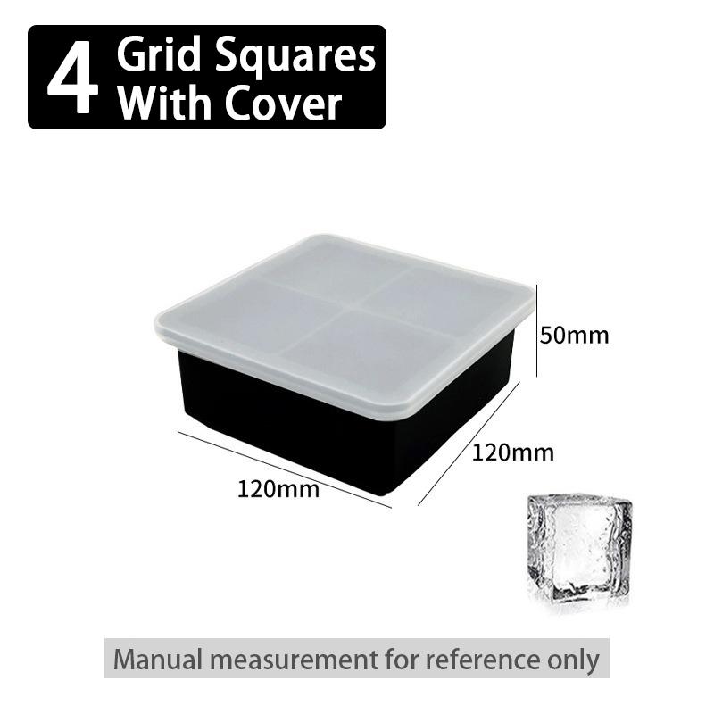 Silikon-Eisformen Mehrfach wiederverwendbare Eiswürfel-Formen Gitter Große Eiswürfelform Silikon-Kühler
