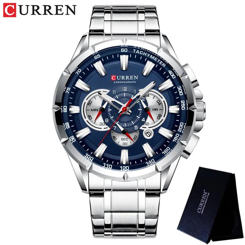 CURREN Mode Homme Montre-Bracelet Étanche Chronographe Montre Homme Militaire Marque Supérieure Luxe Acier Inoxydable Sportive Horloge Mâle 8363