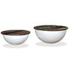  Coffee Tables, 2 Pcs, Reclaimed Wood, White, Bowl Shape