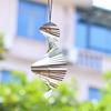 Flip Spiral Wind Spinner 3D Fishbone Whirligig Rotate Wind Chimes Outdoor Garden Hanging Decor Mirror Reflective Bird Deterrent