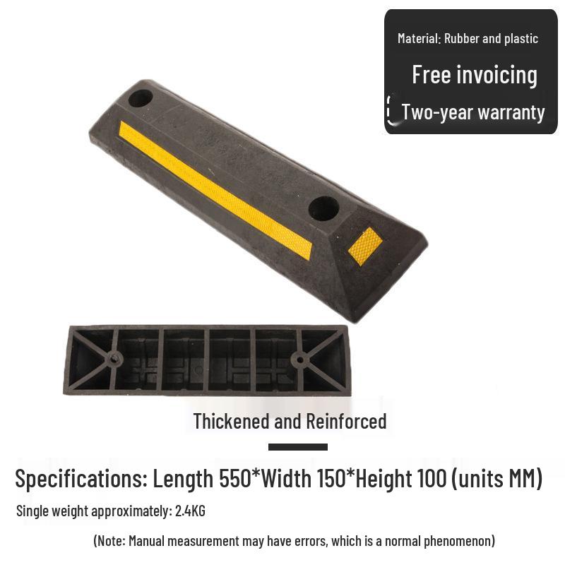 Rubber & Plastic Wheel Chock: Anti-Collision Parking Stopper for Garage and Reversing.