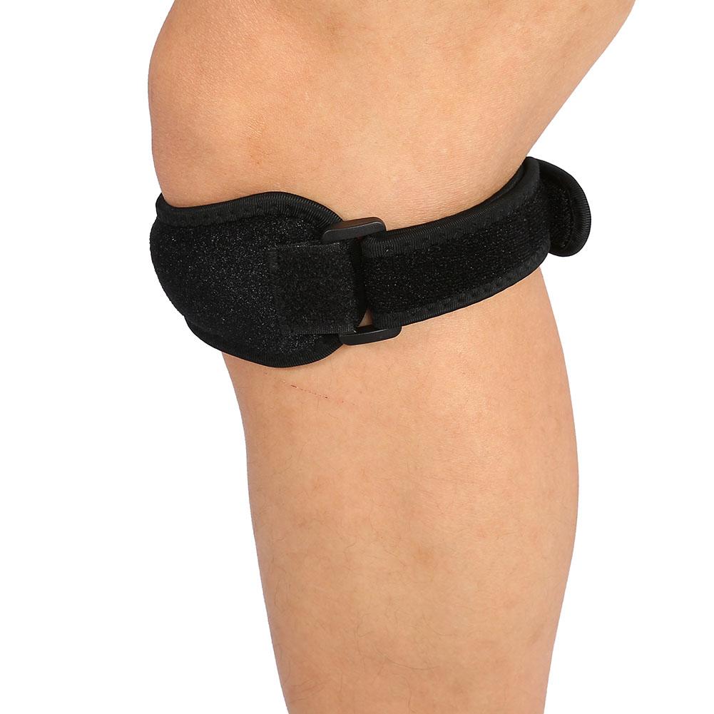 Compression Patella Strap NOn Slip Adjustable Knee Support Brace Pads (Black)