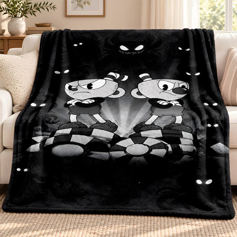 Cuphead blanket Flannel Blanket Soft Cozy Plush Throw for Sofa Bed Lightweight Home Decoration Outdoor camping
