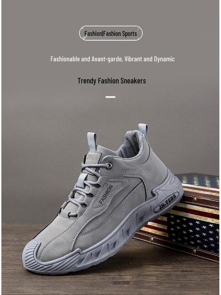 Men's Large Size Trendy Lace-up Running Shoes - Casual, Comfortable, Versatile, Lightweight Dad Sneakers