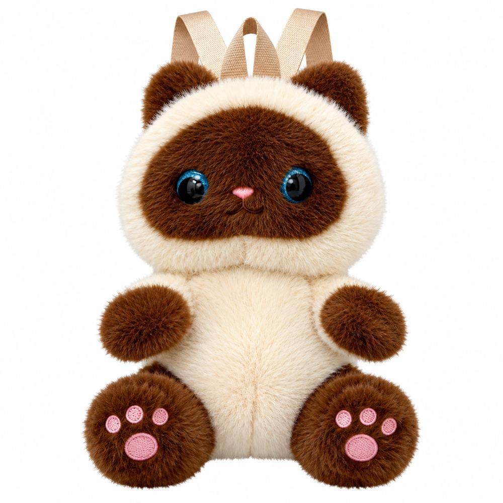 Soft Stuffed Animal Backpack Big Eyes Kitten Plush Doll New Cat Plush Backpack for Children