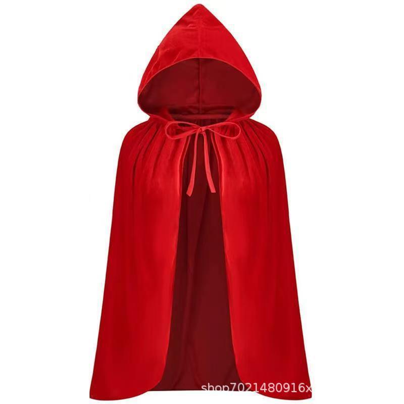 Anime-Inspired Little Red Riding Hood Costume with Hooded Cloak and Lace Trim