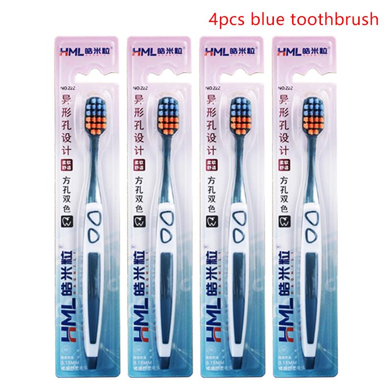 4 Packs High-End Caring Soft Nylon Bristle Toothbrush Set, Ergonomic Handle, Ideal Choice For Travel And Hotels