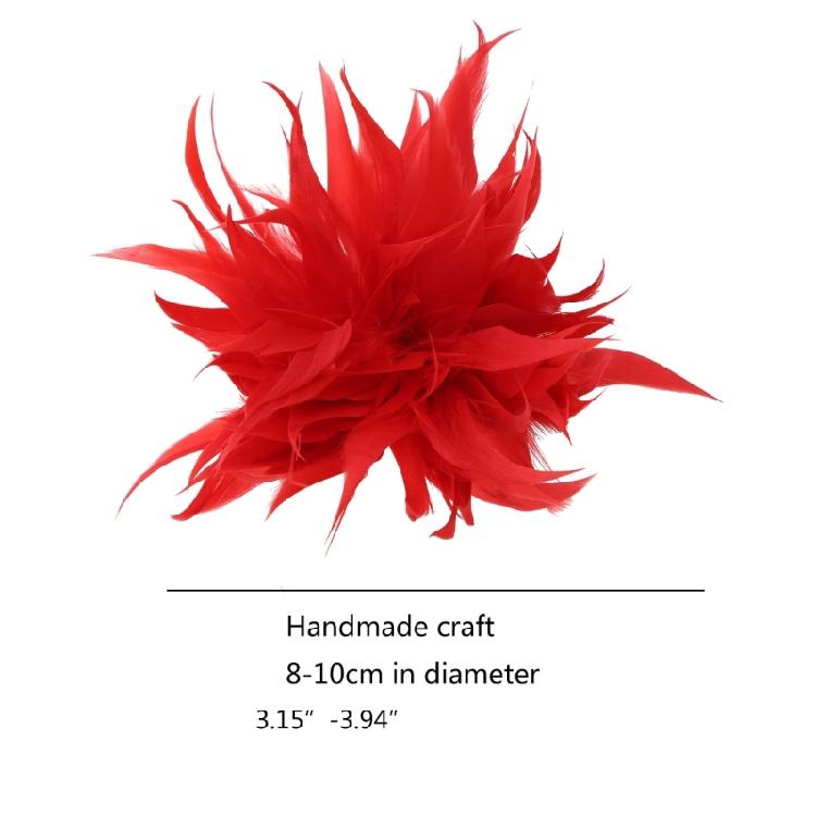 Spilla Fiore di Piuma per Celebrazione Banchetto Bomboniera Corsage Floreale & Spilla