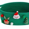 Christmas Gift Basket Braided Rope Basket with Handles Large Capacity Toy Organizer Cute Xmas Basket for Festive Gifts Home Storage