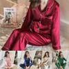 Luxuriously Soft Ice Fabric Ladies Long Sleeve Pyjamas Set For Ultimate Comfort