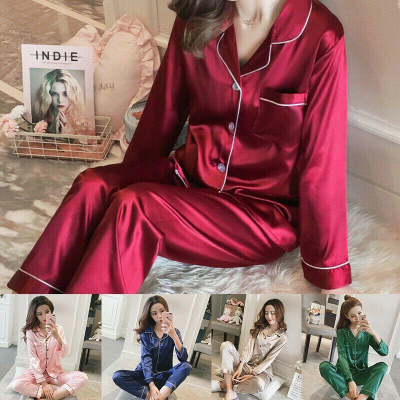 Luxuriously Soft Ice Fabric Ladies Long Sleeve Pyjamas Set For Ultimate Comfort
