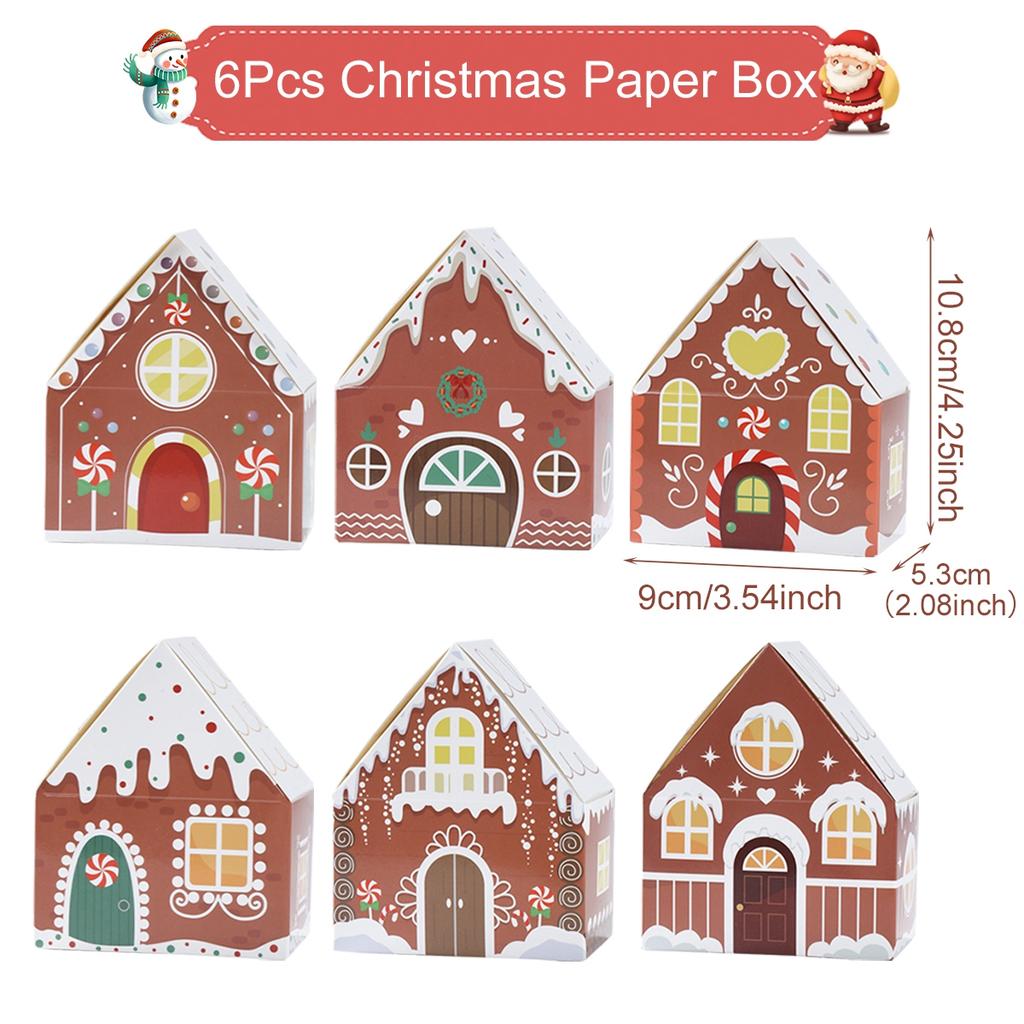 Christmas Gingerbread House Candy Box Merry Christmas Decoration For Home 2025 New Year Gift Cookie Packaging Box Xmas Ornament