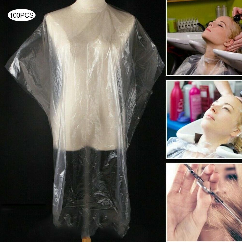 

100pcs Disposable Salon Apron Cape Gown Waterproof Hair Cutting Cover for Home Barber Tools белый