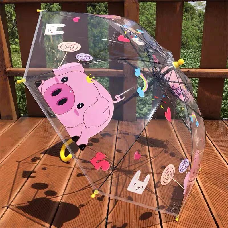 Nouvelle équipe d'ingénierie de camion de pompiers parapluie transparent pour enfants maternelle créatif mignon dessin animé bébé étudiant garçon parapluie
