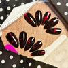 Black & Red Halloween Cat Eye Wearable Nails