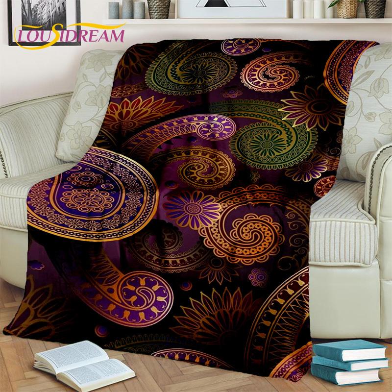 3D Mandala Bohemia Geometric Flower Blanket,Soft Throw Blanket for Home Bedroom Bed Sofa Picnic Office Hiking Leisure Nap Cover