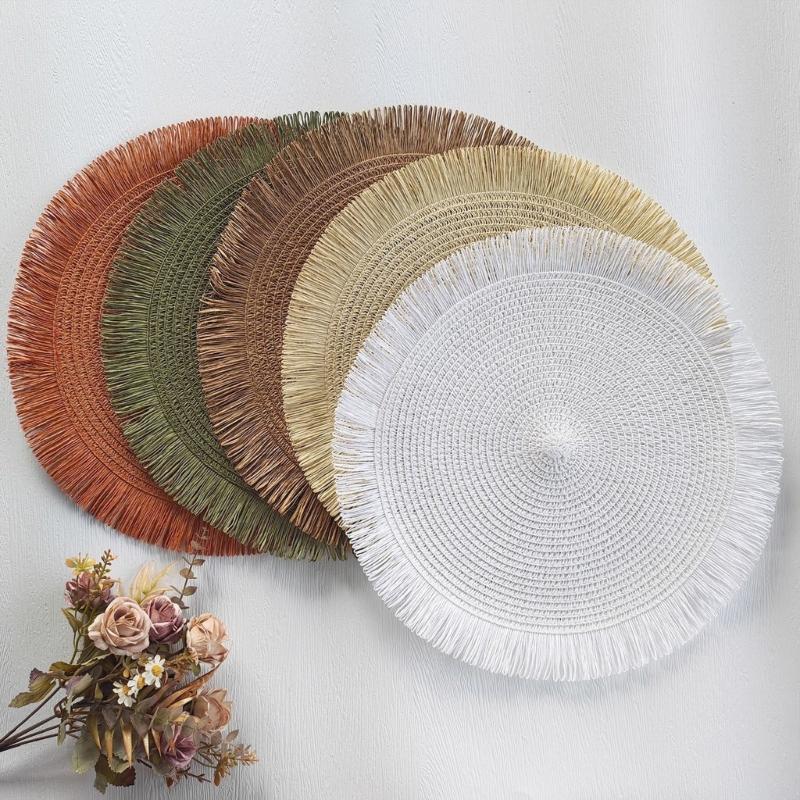 Safe Round Paper Placemat With Pattern For Indoor And Outdoor Use Round Place Mats
