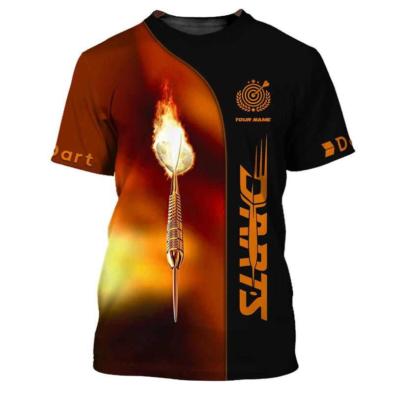 Mode 3D-tryck Dart Herr T-shirt Hip Hop Trend Harajuku Kläder Casual O-hals Kortärmad Lös Topp Anpassa Namn T-shirt