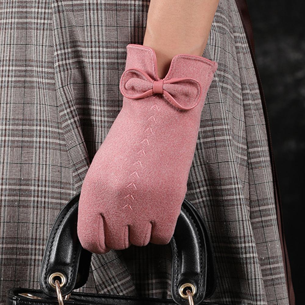 

Новые женские замшевые ветрозащитные противоскользящие перчатки с полным пальцем варежки для сенсорных экранов теплые перчатки вышивка